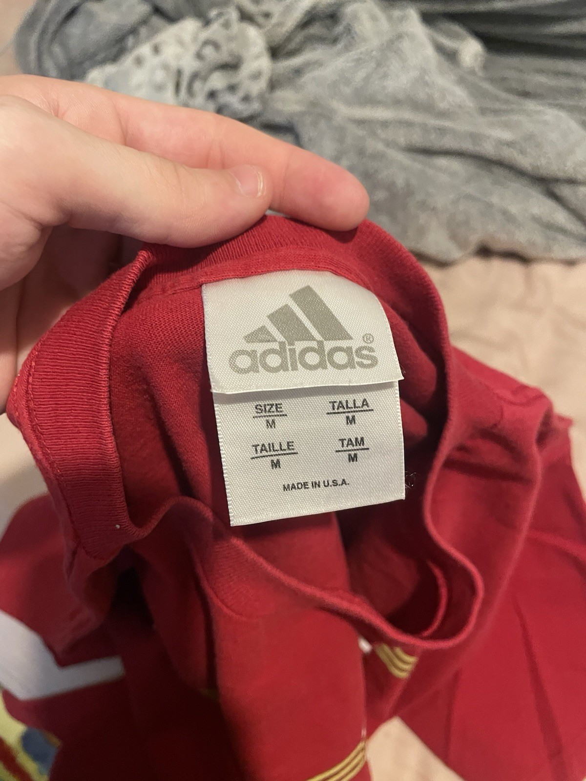 Adidas Vintage Red Tee Shirt, Tagged Size Medium (Fits a little big as shown) gallery