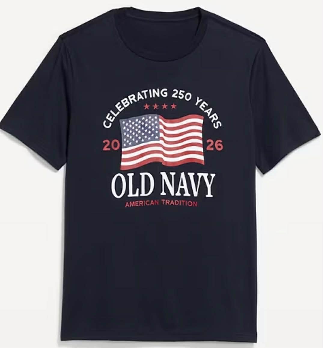 OLD NAVY US Flag 2026 250th Anniversary T-SHIRT Navy / White, Size XS to 4XL gallery