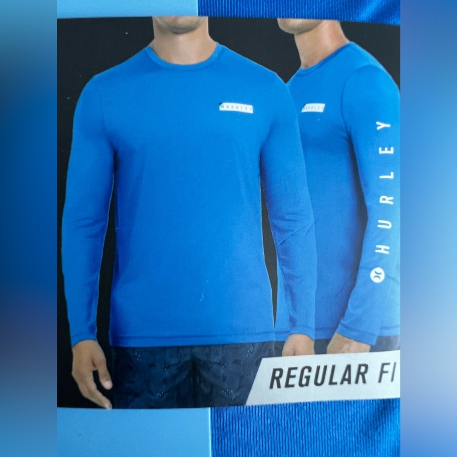 Hurley Men's Blue Long Sleeve UPF 50 Sun Protection Shirt Size Large gallery