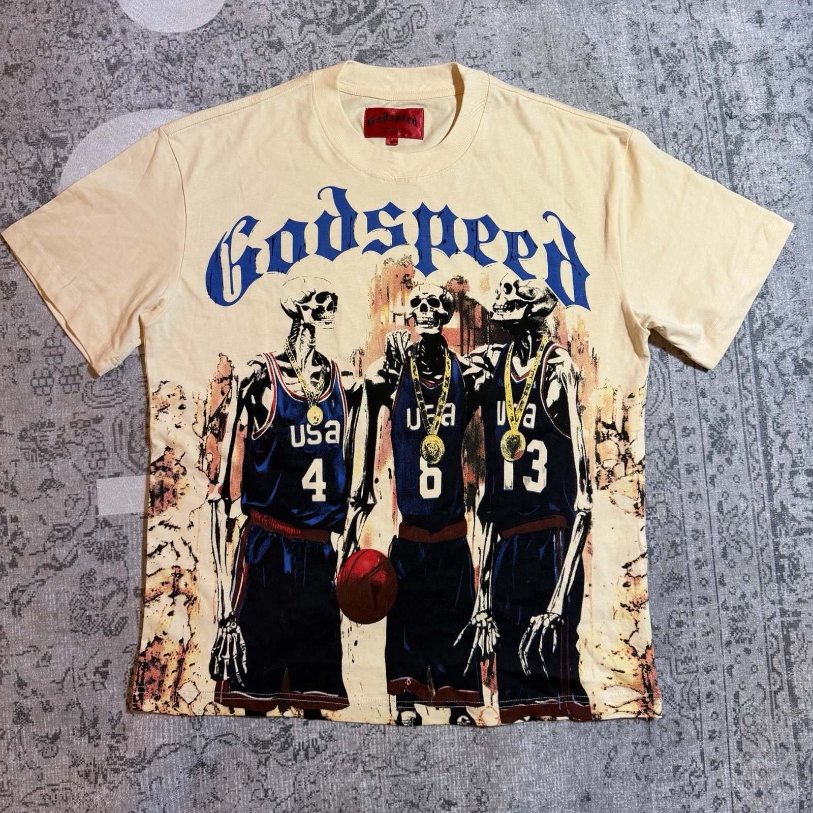 Godspeed Team USA Bones Graphic T-shirt Size Medium