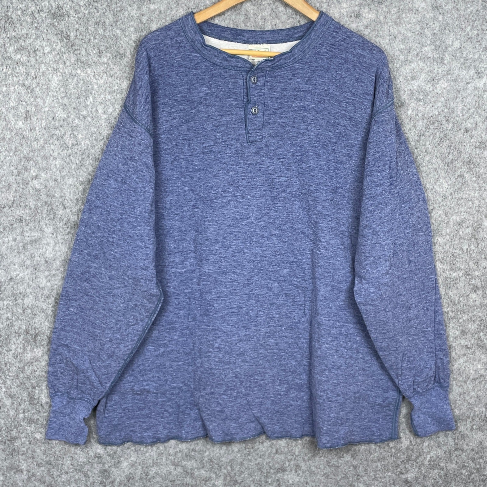 Vintage LL Bean River Drivers Wool Blend Henley Shirt Men XXLT Two Layer Thermal gallery