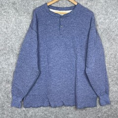 Vintage LL Bean River Drivers Wool Blend Henley Shirt Men XXLT Two Layer Thermal