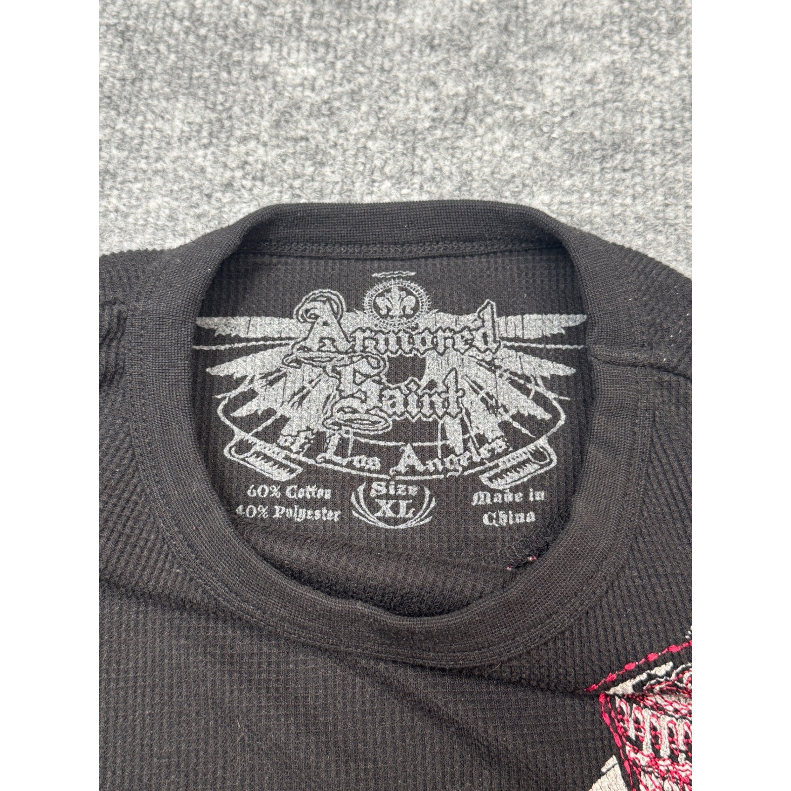 Armored Saint Skull Graphic Thermal Shirt XL Black Waffle Long Sleeve gallery