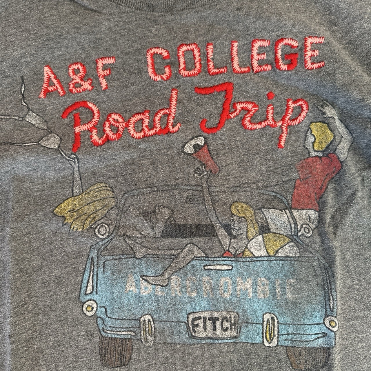 Abercrombie & Fitch Men’s Gray Crew Neck Short Sleeve College Graphic Tee M gallery