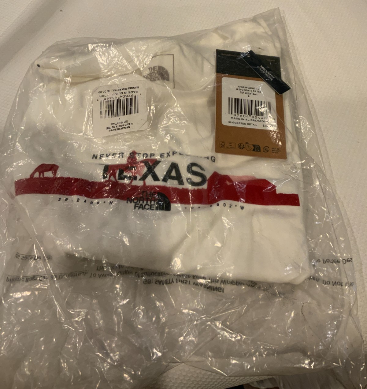 The North Face Unisex Evo State SS Tee, Style# NF0AFQEIH21, Size L, Color White gallery