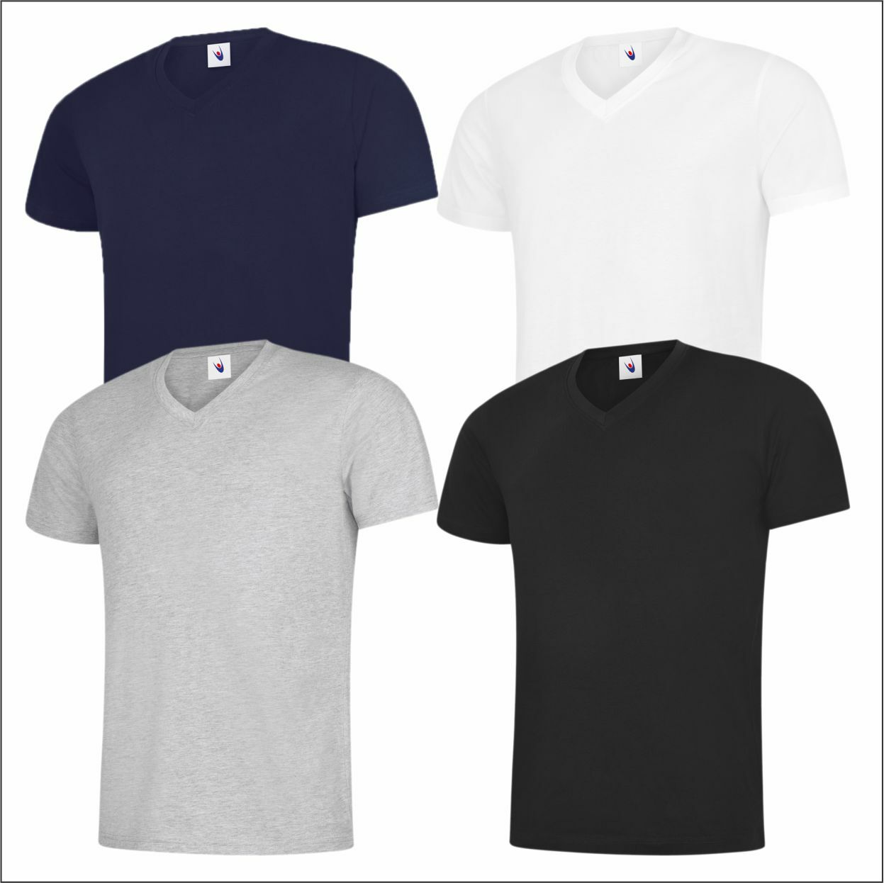 Uneek CLASSIC V NECK T-SHIRT Men's Cotton Short Sleeve v-Neck Plain Workwear Tee gallery