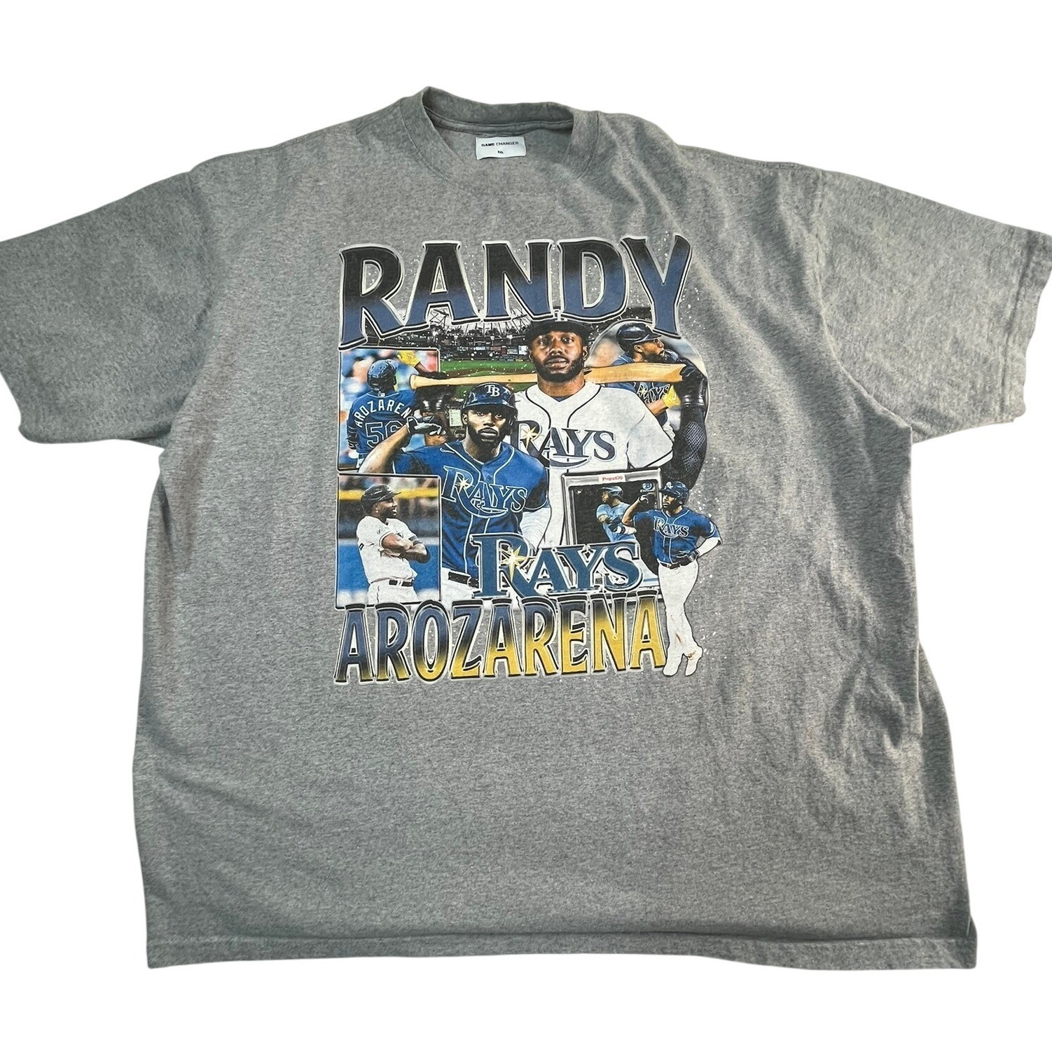 Tampa Bay Rays Randy Arozarena Mens 4XL GAME CHANGER Shirt Gray gallery