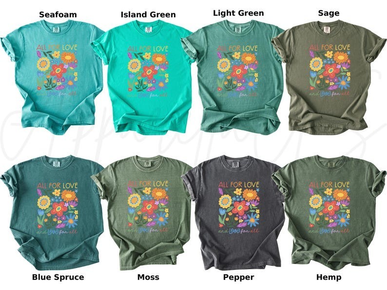 Comfort Colors All For Love Love For All Shirt, Pride Gift Shirt, LGBTQ Shirt gallery