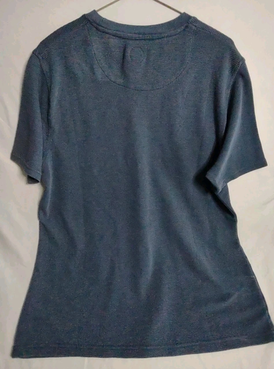 Common People Mens M Color Blue Ottoman Garment Dye Tee T-Shirt Ribbed gallery