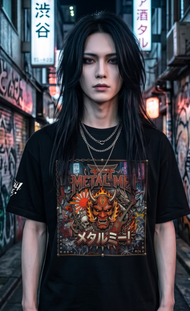T-Shirt Metal Unisex 100% coton Bio- organic oversized high neck t-shirt gallery