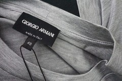 Giorgio Armani Solid Light Gray Cotton Blend Short Sleeve Shirt 48 EU 38 US