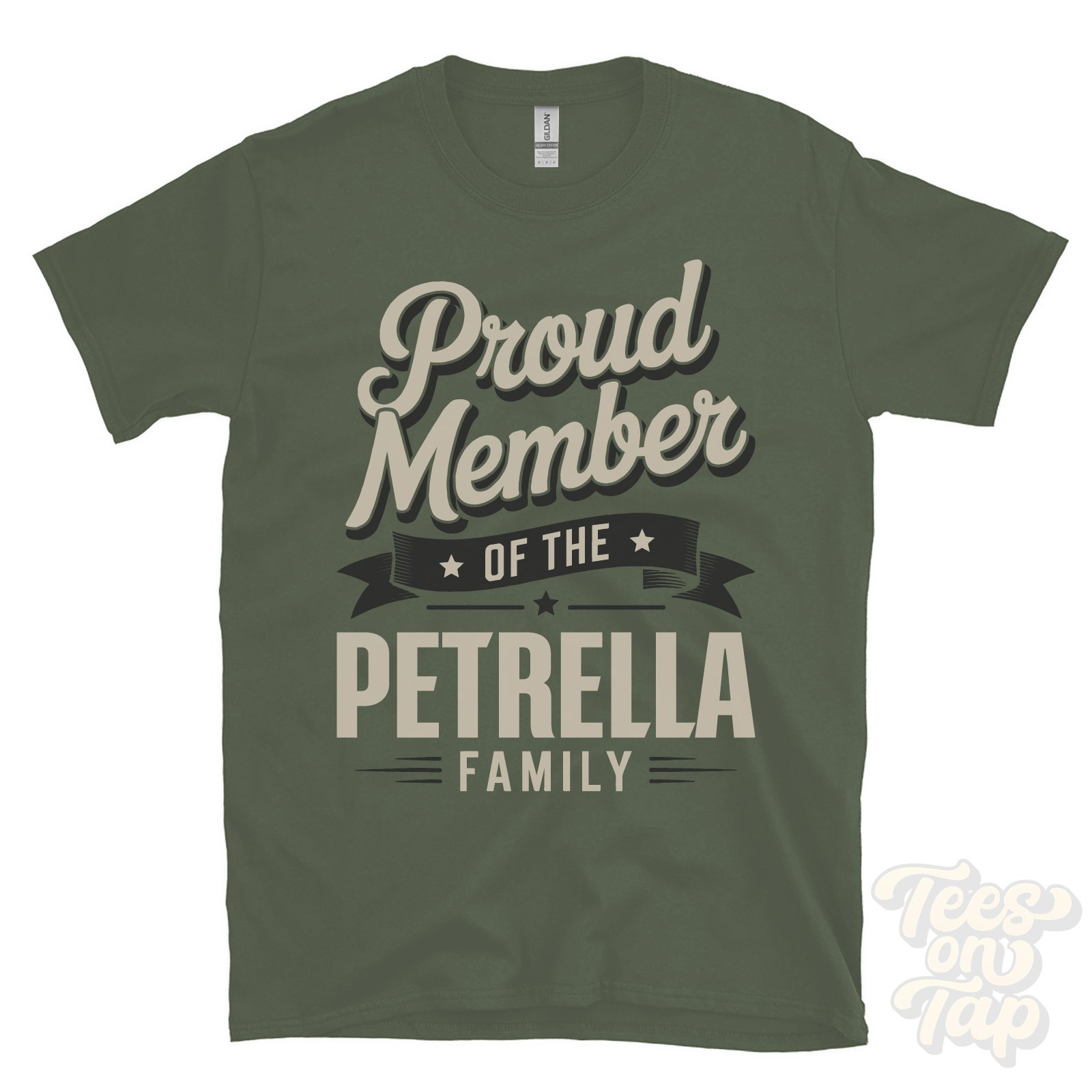 PROUD MEMBER OF THE PETRELLA FAMILY T-SHIRT surname last name heritage ancestry