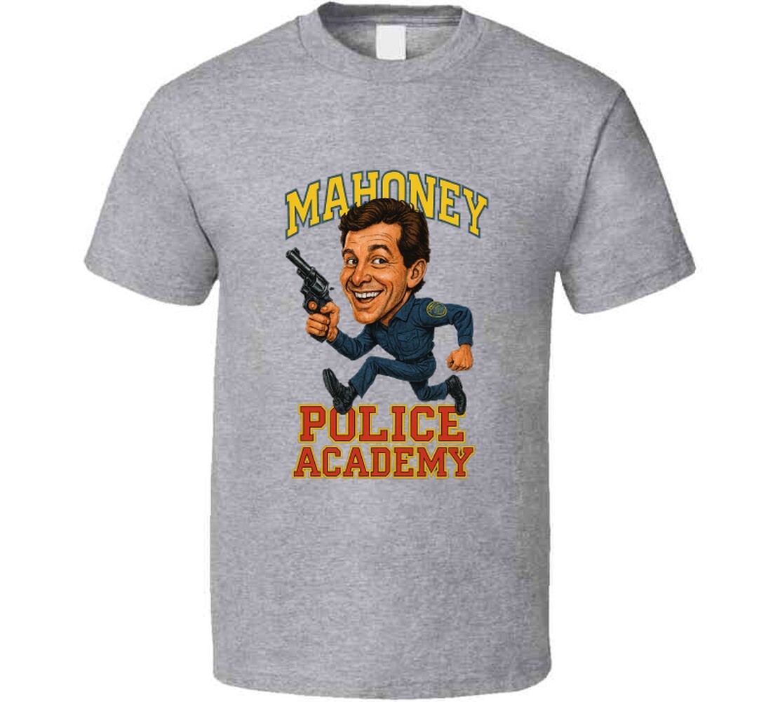 Police Acadamy Mahoney 80's Comedy Retro Movie Caricature T Shirt gallery