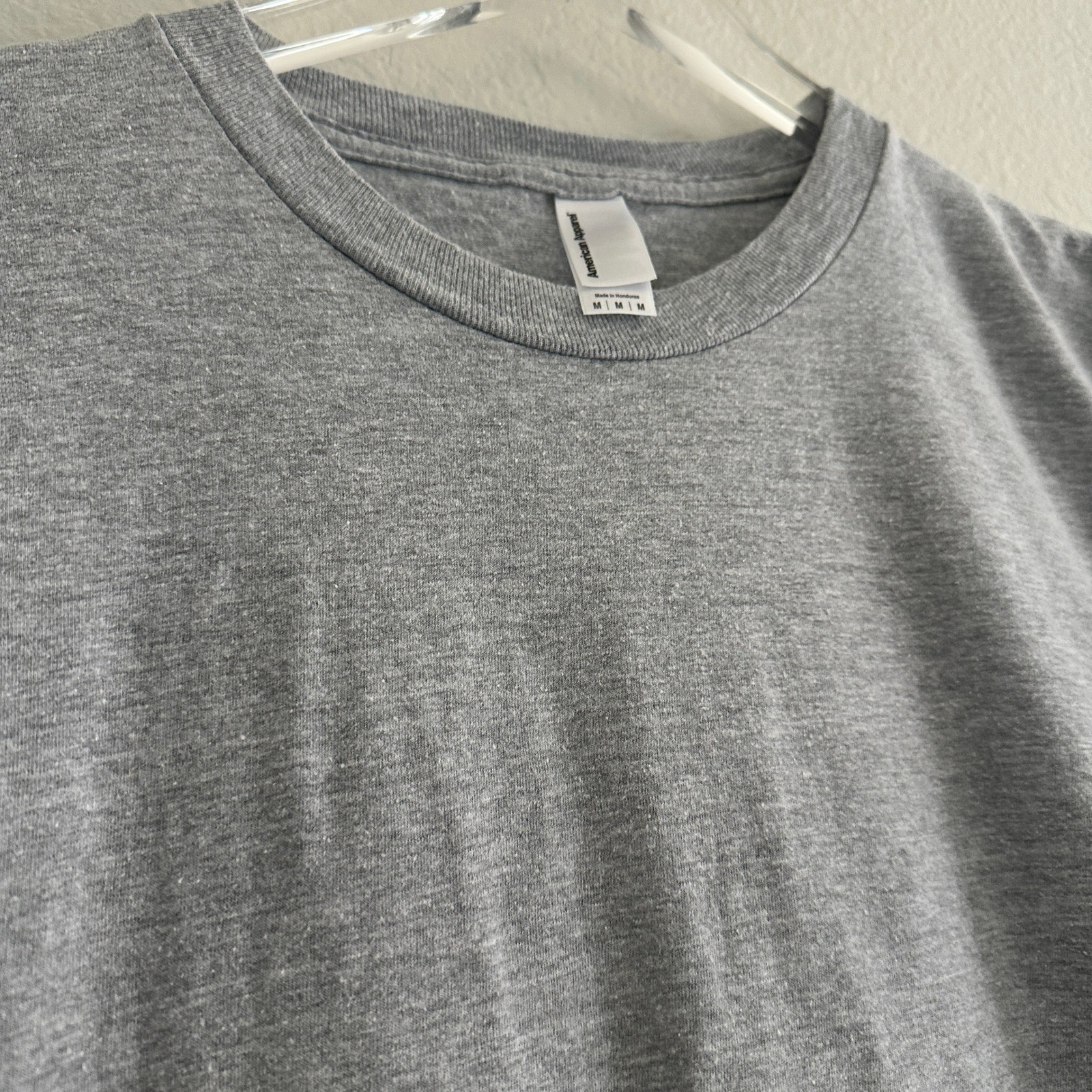 American Apparel Long Sleeve T-Shirt Mens Medium Grey Crew Neck Basic Cotton gallery