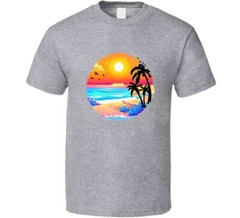 Gorgeous Beach Tee Tropical Sunset Tshirt Summertime Lover unisex T Shirt