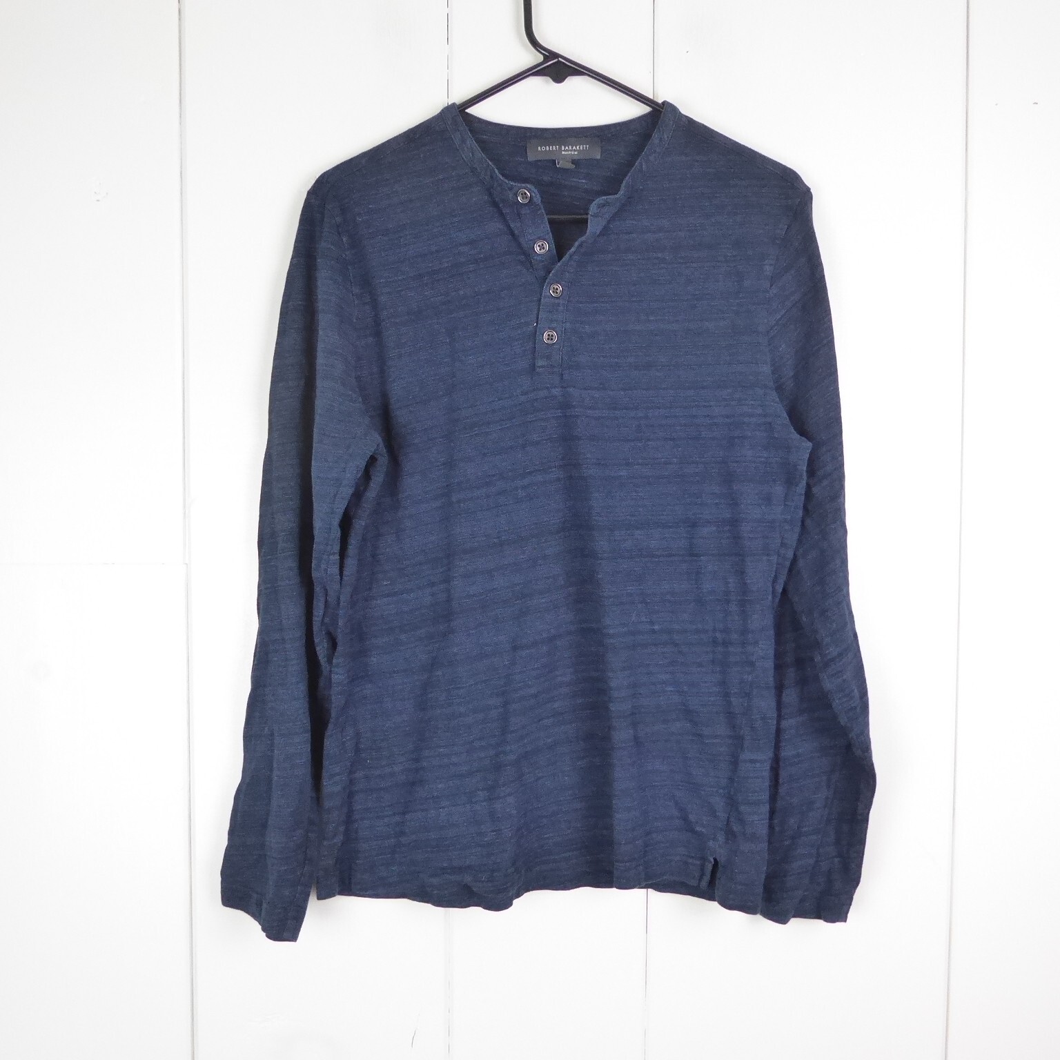 Robert Barakett Shirt Mens SZ M Henley Long Sleeve Classic Casual Preppy Modern gallery