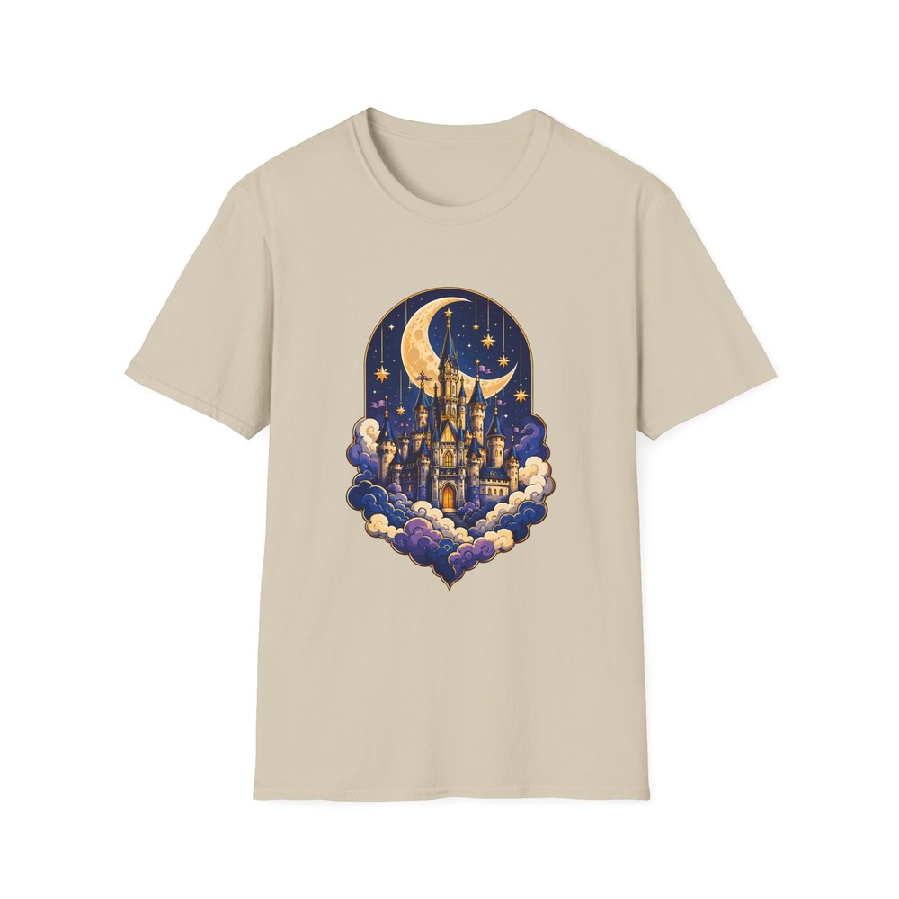 Fantasy Castle Moon Celestial Clouds Stars Magic Fairy Unisex Softstyle T-Shirt
