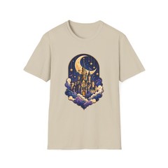 Fantasy Castle Moon Celestial Clouds Stars Magic Fairy Unisex Softstyle T-Shirt