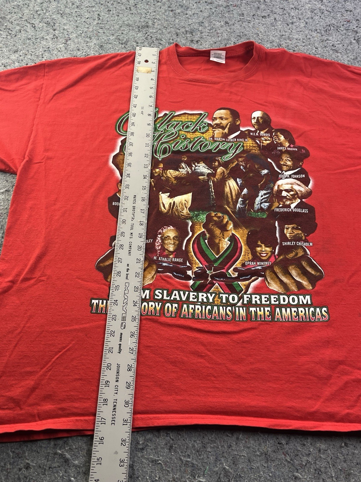 Black History “From Slavery to Freedom” Gildan 4XL Red T-Shirt Double Sided gallery