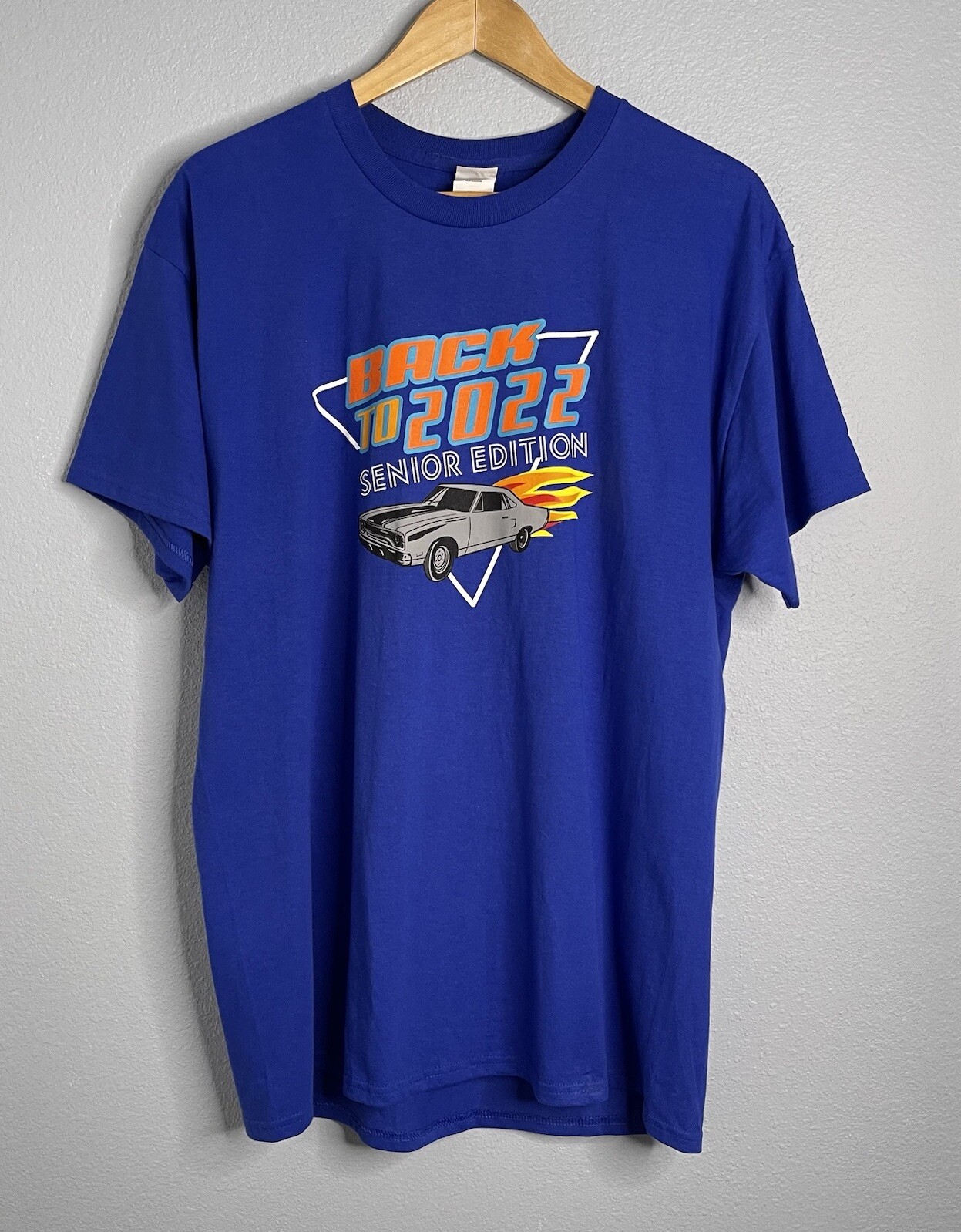 Hanes Authentic Mens Royal Blue Short Sleeve T-Shirt Seniors 2022 Size L gallery