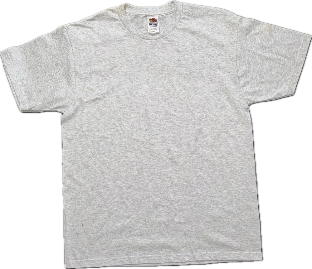 Vintage NOS Large Ash Gray Blank Fruit Of The Loom Best T-shirt. Double Stitch.