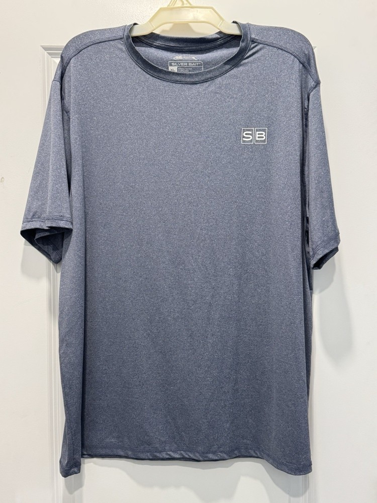 Silver Bait Men’s Long Sleeve Tee-Shirt Size XL Blue 100% Polyester