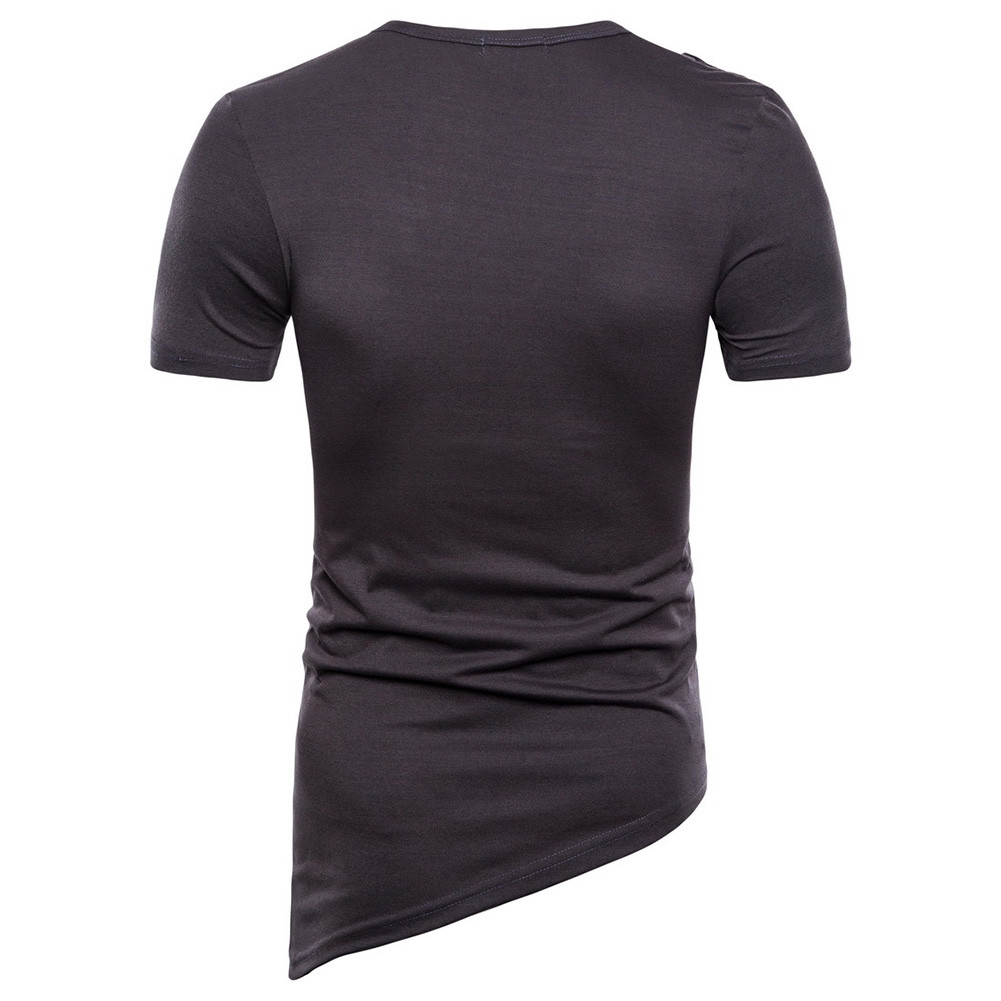 Men's Irregular Shirt Short Sleeve Muscle Tee T-shirt Casual Top Blouse gallery
