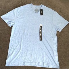 Alfani Men’s Size Medium Solid T-Shirt Ocean Heather Light Blue 100% Cotton NWD