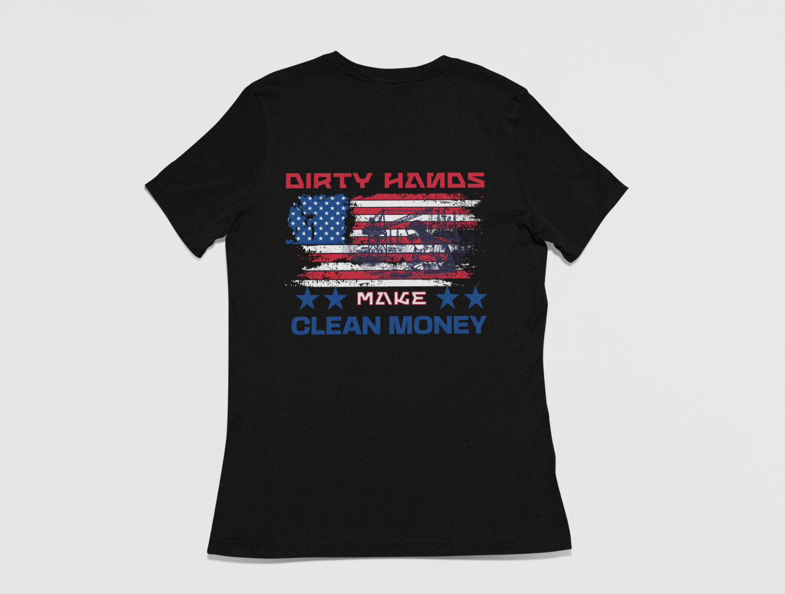 Dirty Hands Clean Money Shirt Blue Collar Work Mechanic Tee Back Print gallery