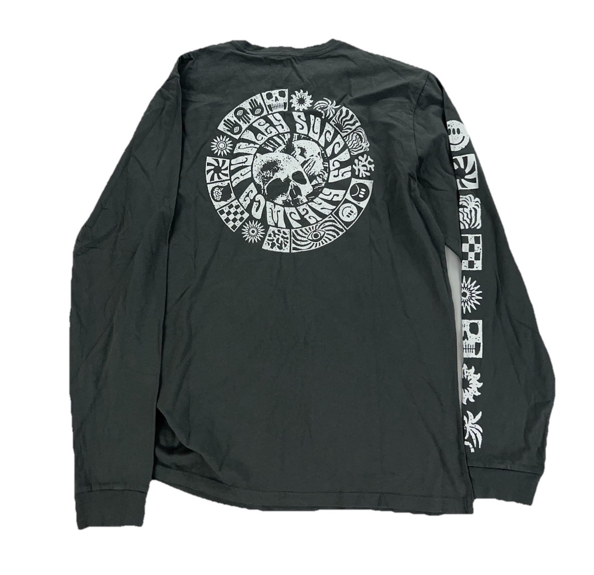 NEW Hurley Naturals Skull Mandala Long Sleeve Mens T Shirt Tee Surf Gray gallery