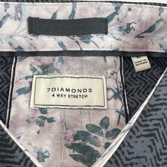 7 Diamonds 4 Way Stretch Ultra Waves Woven Shirt Mens XL Performance Pocket