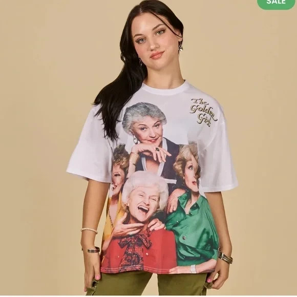 Cakeworthy THE GOLDEN GIRLS PHOTO DROP SLEEVE T-SHIRT XL
