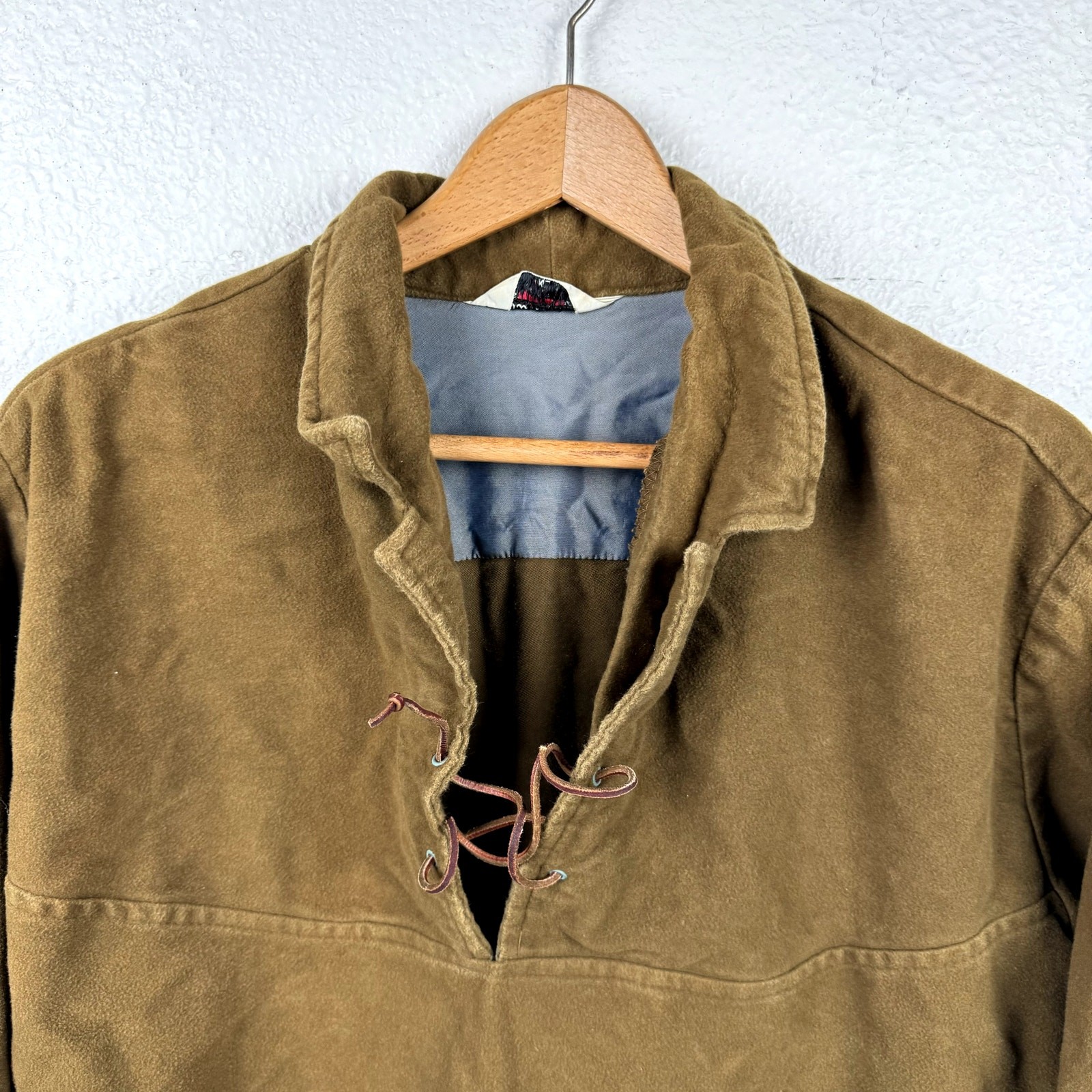 Bow n Arrow Sportswear Shirt Size XL Brown Lace Up Pullover Western Atomic 50s gallery