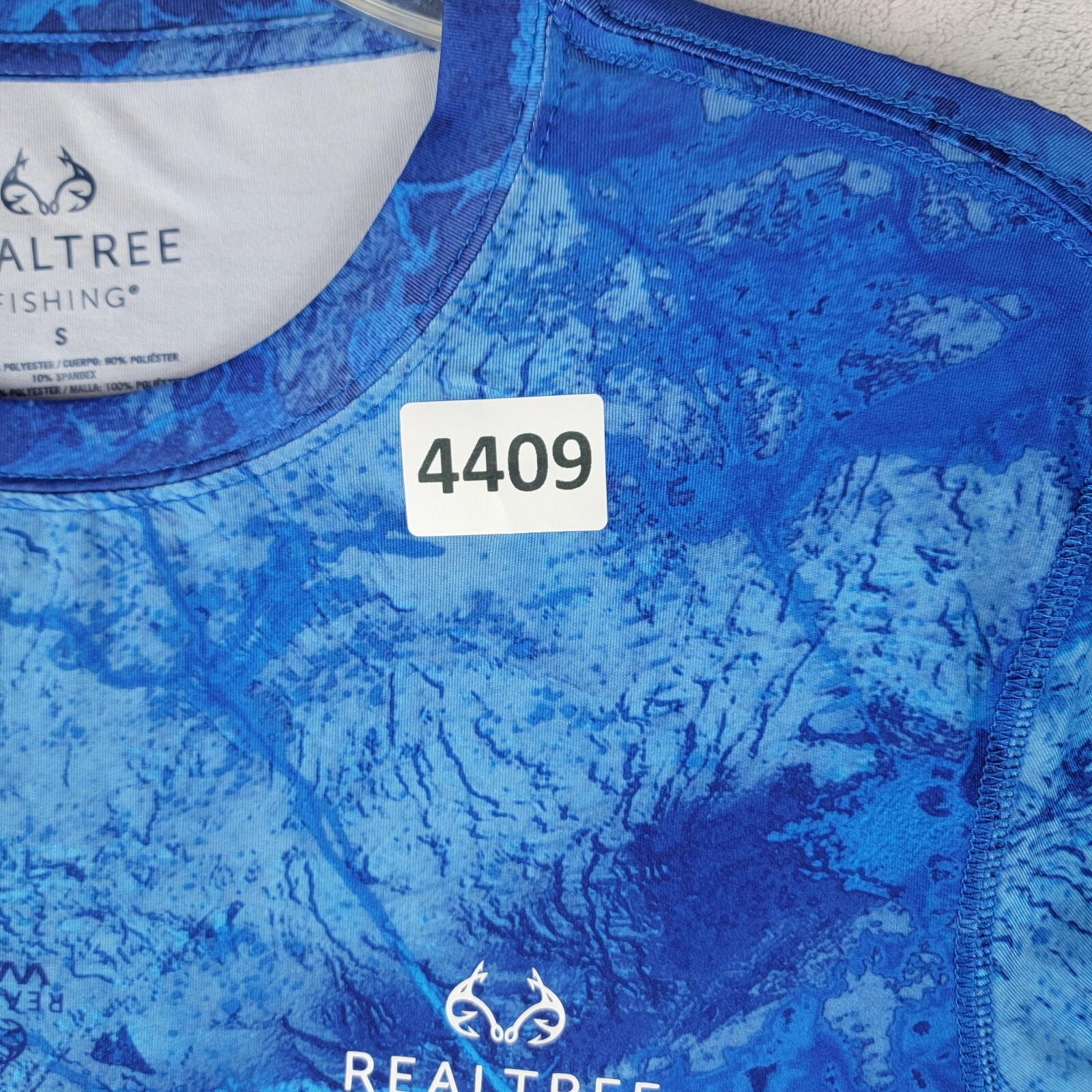 Realtree Fishing Shirt Mens Small Performance Blue Wave Print Hunting Outdoor gallery