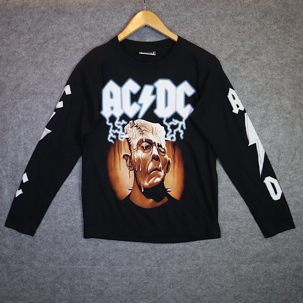 AC/DC Frankenstein Long Sleeve Band Tee The Roxx Power Plus 90s Vintage Style S