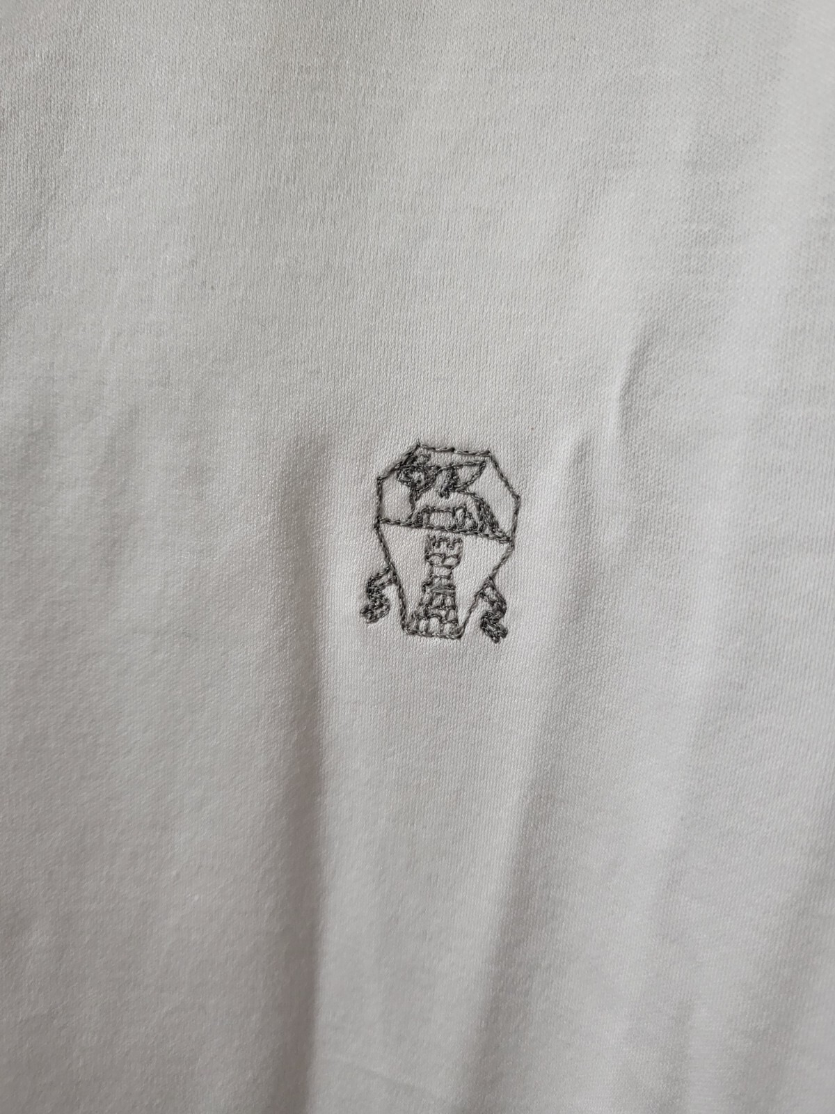 530$ Brunello Cucinelli Mens White Cotton Jersey T-Shirt with Logo Sz:US S/48EU gallery