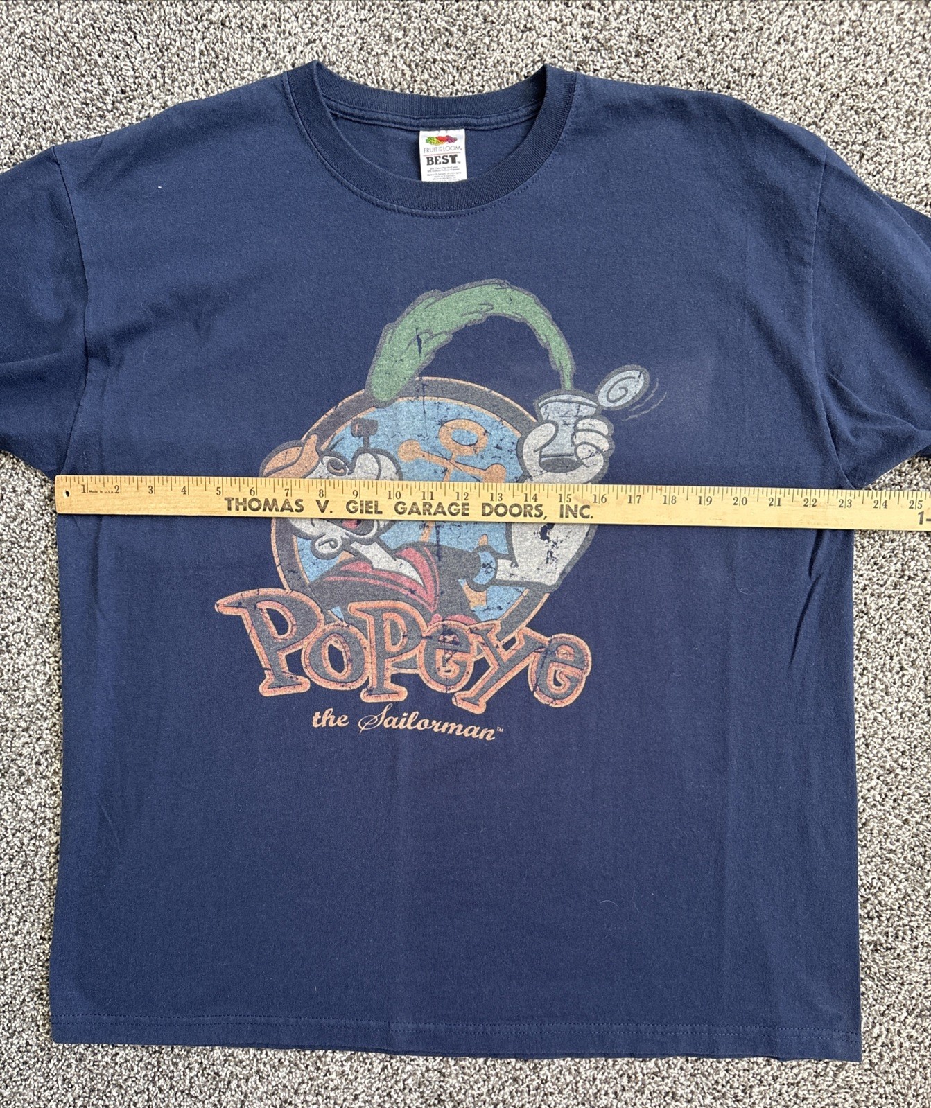 Fruit Of The Loom Popeye the Sailorman T Shirt Size XL Blue Graphic Print gallery