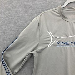 Vineyard Vines Performance Shirt Mens Small Marlin Logo Stretch Gray Long Sleeve