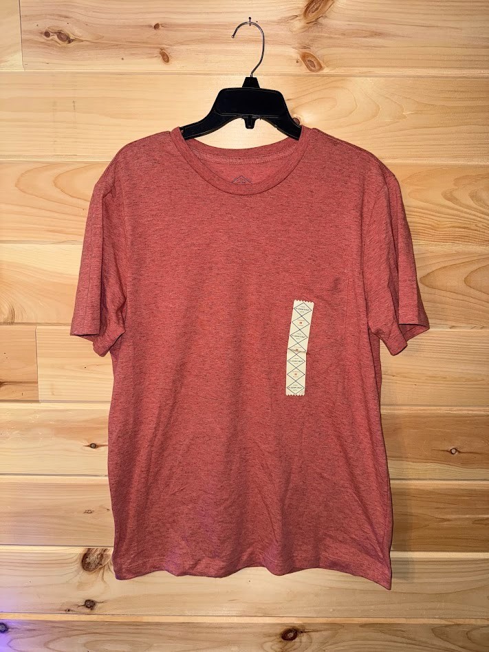 St Johns Bay Mens Medium Red HTR Short Sleeved Crewneck Tshirt With Pocket gallery