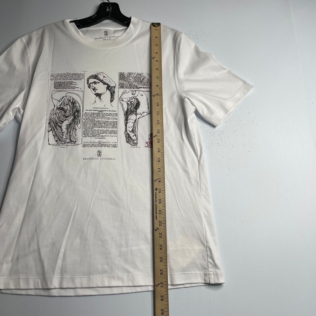 BRUNELLO CUCINELLI Printed Short Sleeve Shirt Men's Size M White gallery
