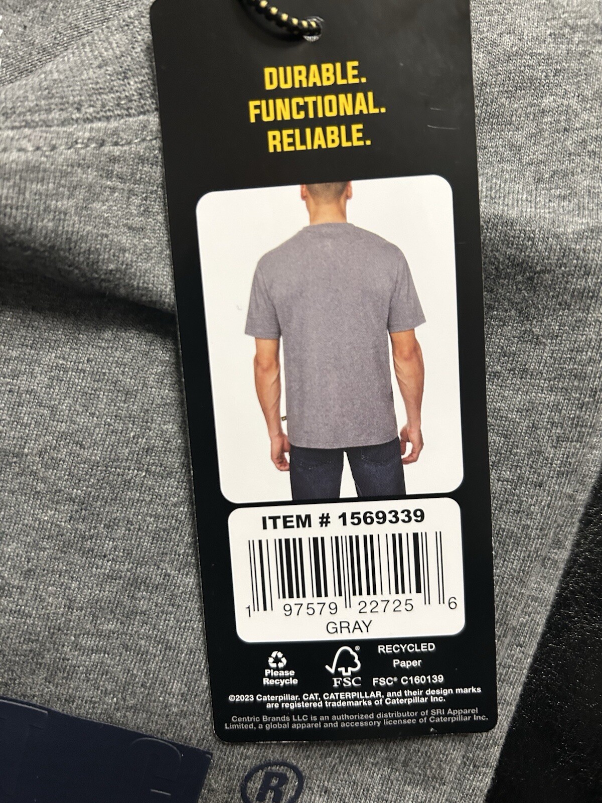 CAT Caterpillar Men's Relaxed Fit T Shirt, Color Gray, Size Medium, Durable. ￼ gallery