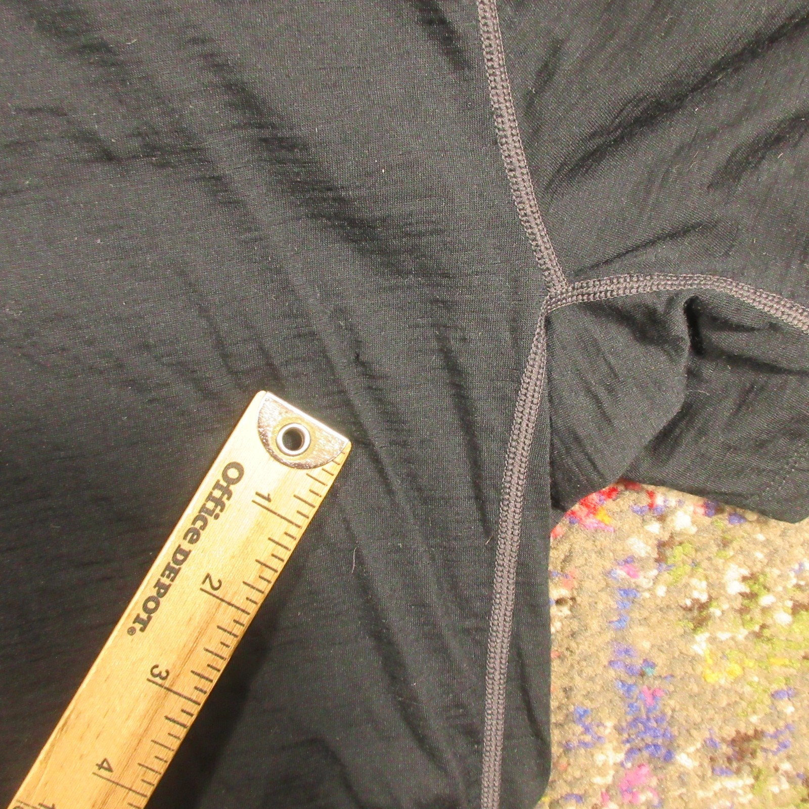 QOR Black Merino Wool Nylon Blend Crew-Neck T-Shirt Men's M Short Sleeve Holes* gallery