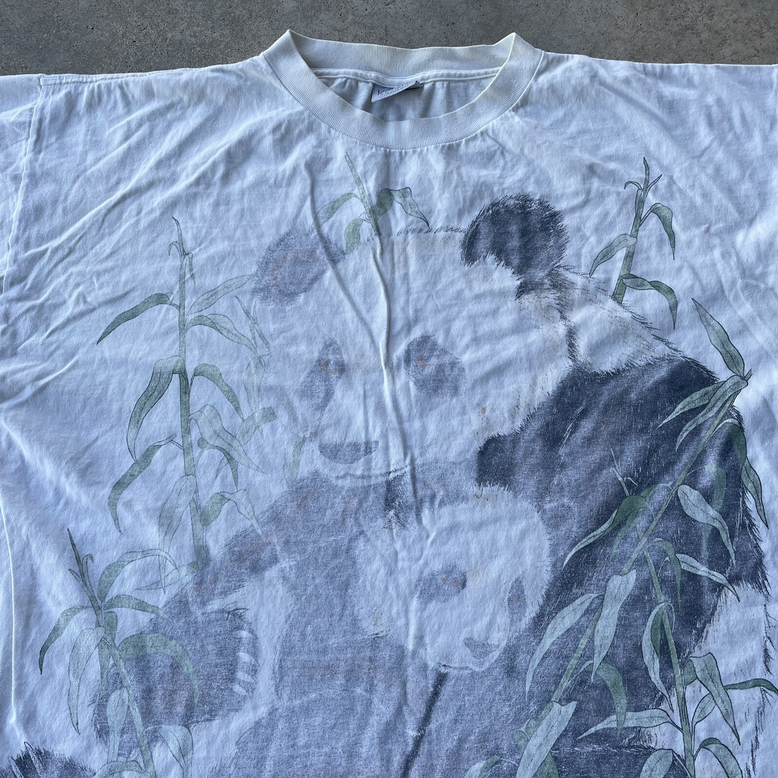 vtg 90s panda big print aop tshirt size OSFA graphic nature animals XXL gallery