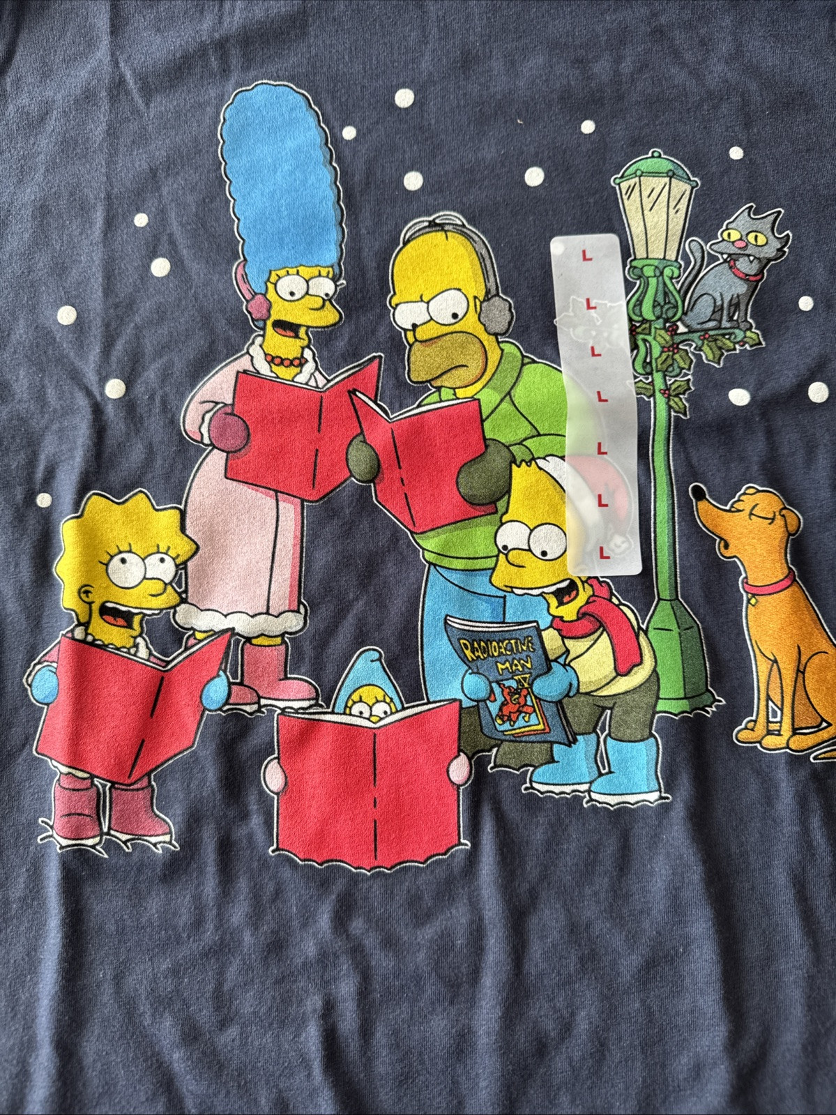 The Simpsons ~Christmas Carols T-shirt Adult Large Navy Blue NWT gallery