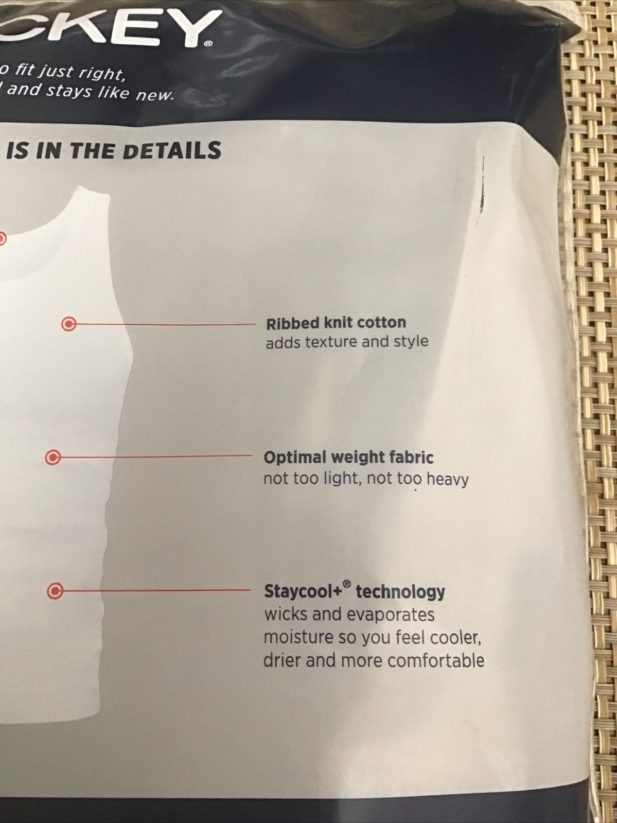 Jockey 4 Cotton Tanks Black /Gray XL 46-48 Brand New Sealed gallery