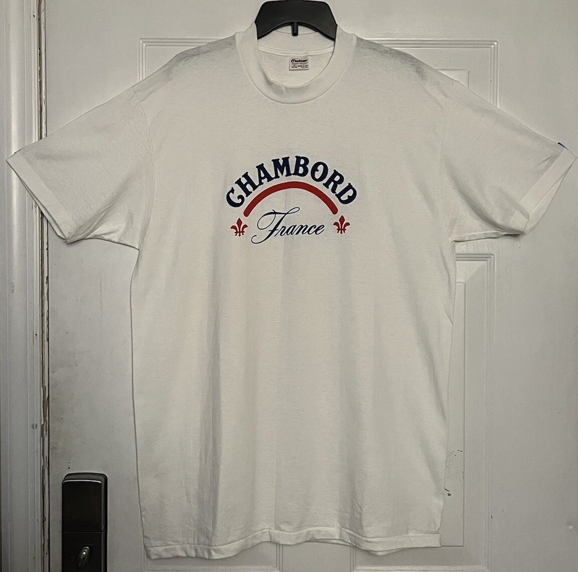 Single Stitch Stedman Chambord France White T-Shirt Adult Size XL Made in USA gallery
