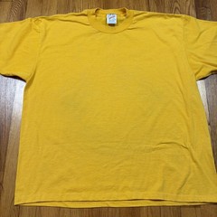 Vintage 90s JERZEES 50/50 Blank Plain Yellow T Shirt Made In USA Men’s Size XL