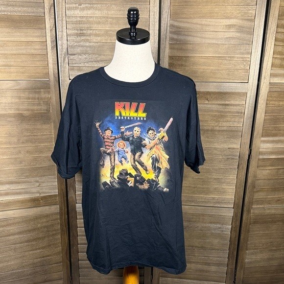 Fright Rags Kill Destroyers Horror Slasher Graphic T-Shirt Black Mens 3XL 2013 gallery