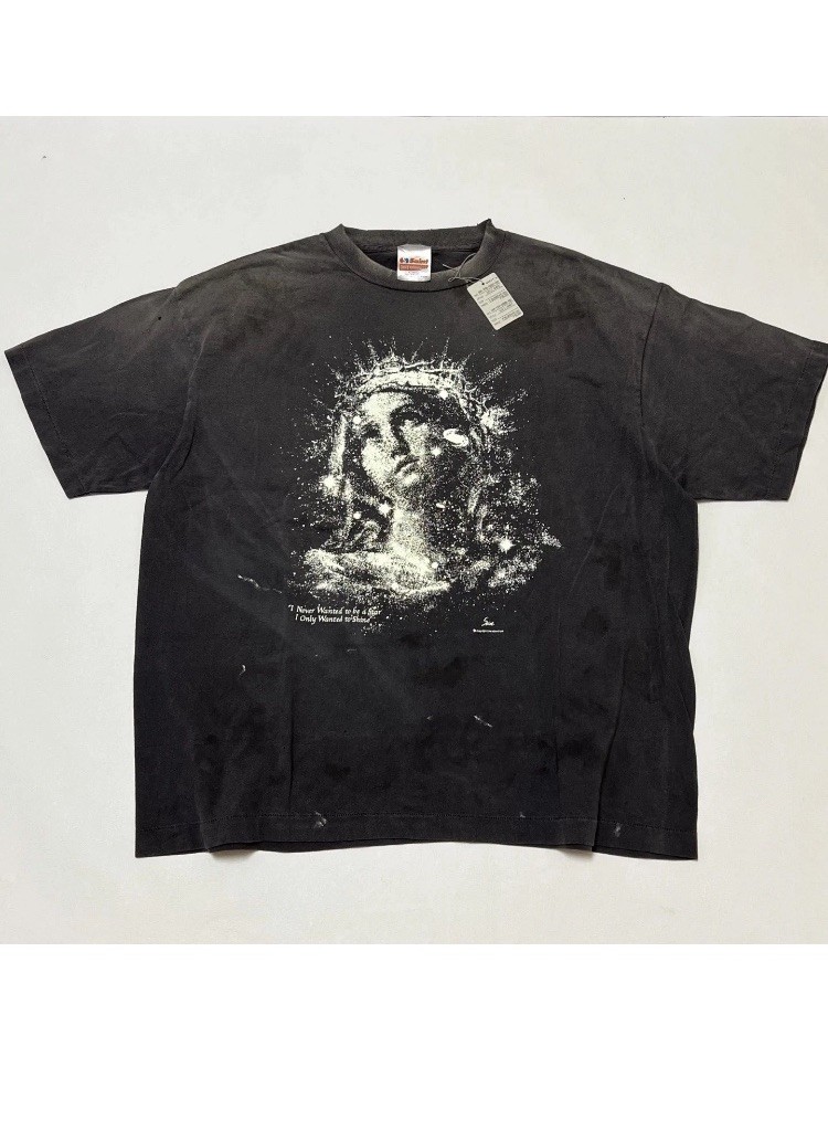 Stedman Men’s XL Black Cotton Crew Neck Short Sleeve Jesus Graphic T-Shirt gallery