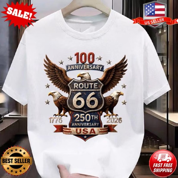 USA 250th Anniversary Route 66 Shirt | Patriotic Eagle T-Shirt S-5XL multicolor gallery